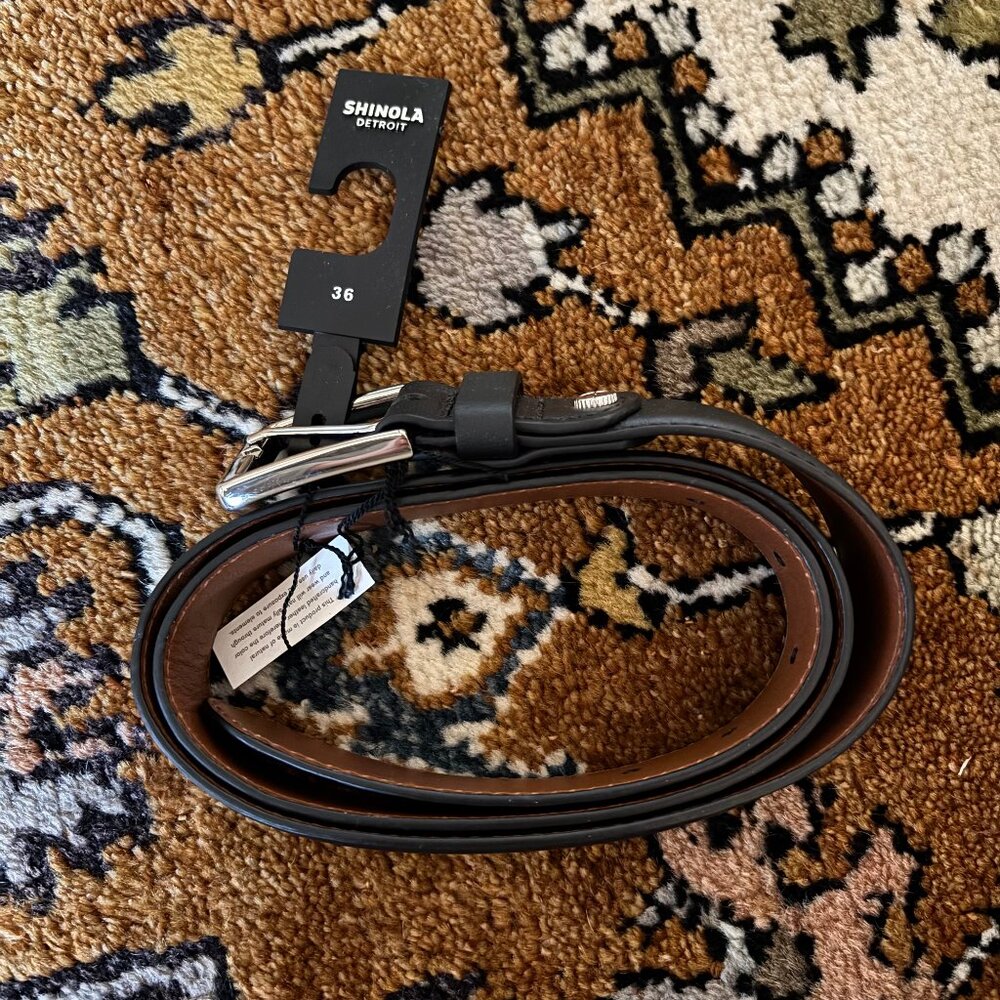 Shinola Men's Black Belt Sz 36